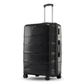 Large black check-in trolley with polypropylene shell, eight wheels, retractable handle