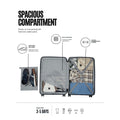 Polypropylene trolley set with spacious interior and elastic compression storage system