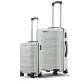 White polypropylene trolley set of two with telescopic handles and corner protectors