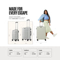 Polypropylene trolley set of 2 in light grey with wheels, shown with carry person