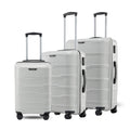 Light grey polypropylene trolley set of three with telescopic handles and smooth wheels