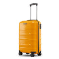 Orange polypropylene cabin trolley with telescopic handle and spinner wheels