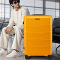 Orange large check-in trolley with telescopic handle and 8 wheels