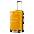 Medium check-in trolley, yellow shell with upright handle and black wheels