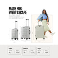 Large polypropylene check-in trolley with telescopic handle and wheels, light grey on model