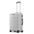 Light grey polypropylene medium check-in trolley with telescopic handle and 8 wheels