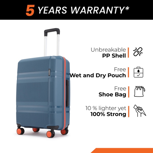 HRX by Hrithik Roshan Medium Check-in Suitcase (65 cm) 8 Wheels - Helium