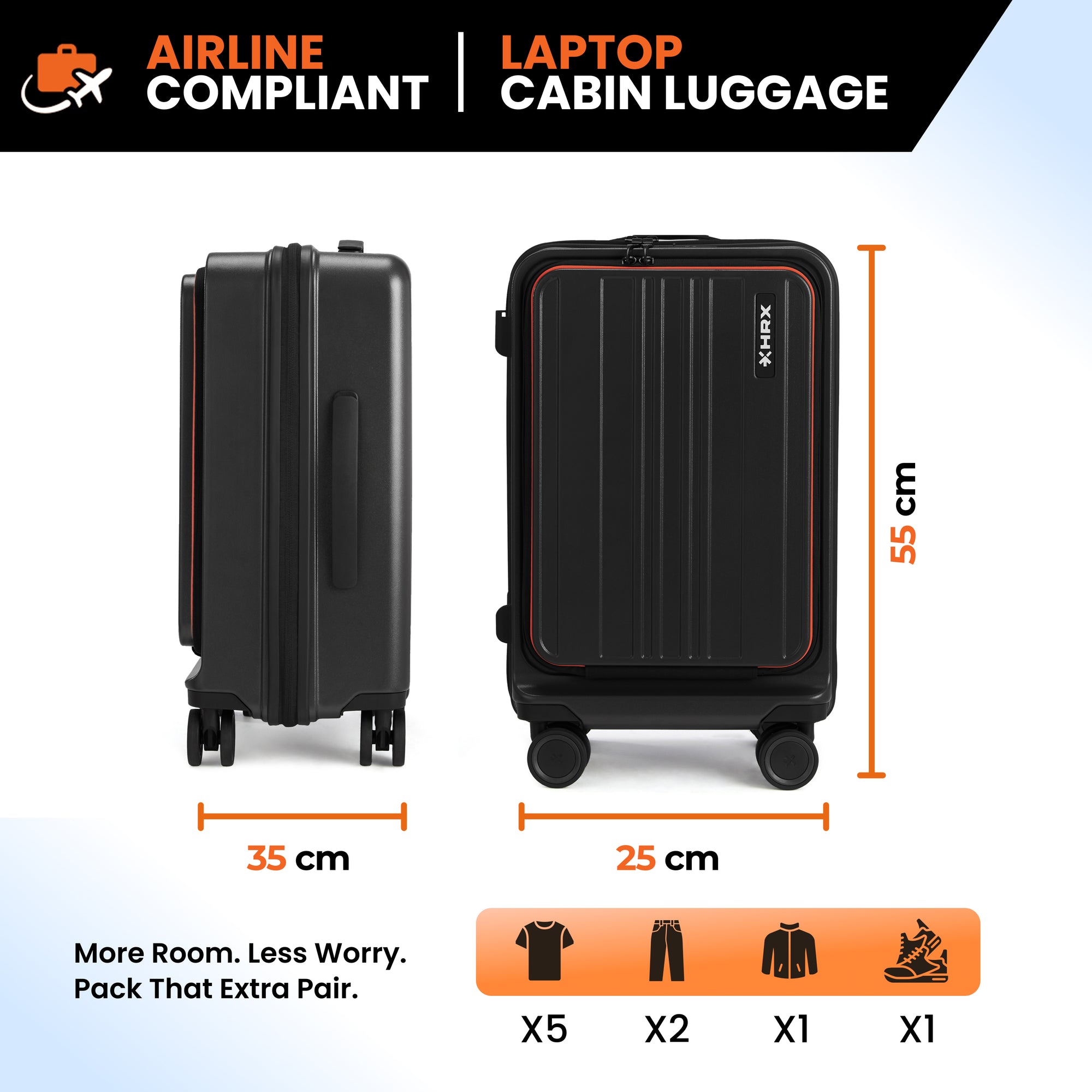 HRX Force Urban Trolley with Laptop Compartment