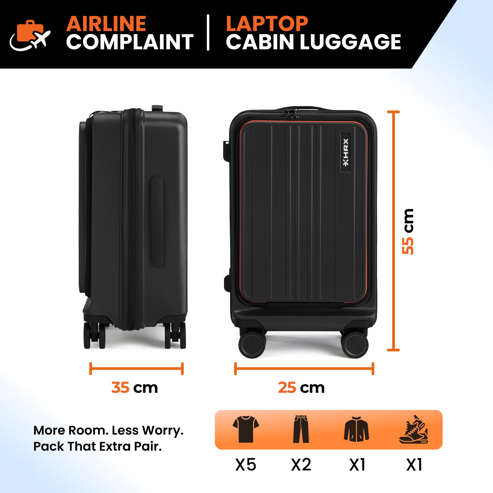 HRX Force Urban 2.0 Twill Trolley with Laptop Compartment