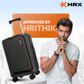 HRX black hard-shell trolley suitcase with laptop compartment, front panel, four wheels