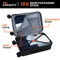 Transit trolley with laptop compartment, open interior with compression straps and mesh pocket organizer