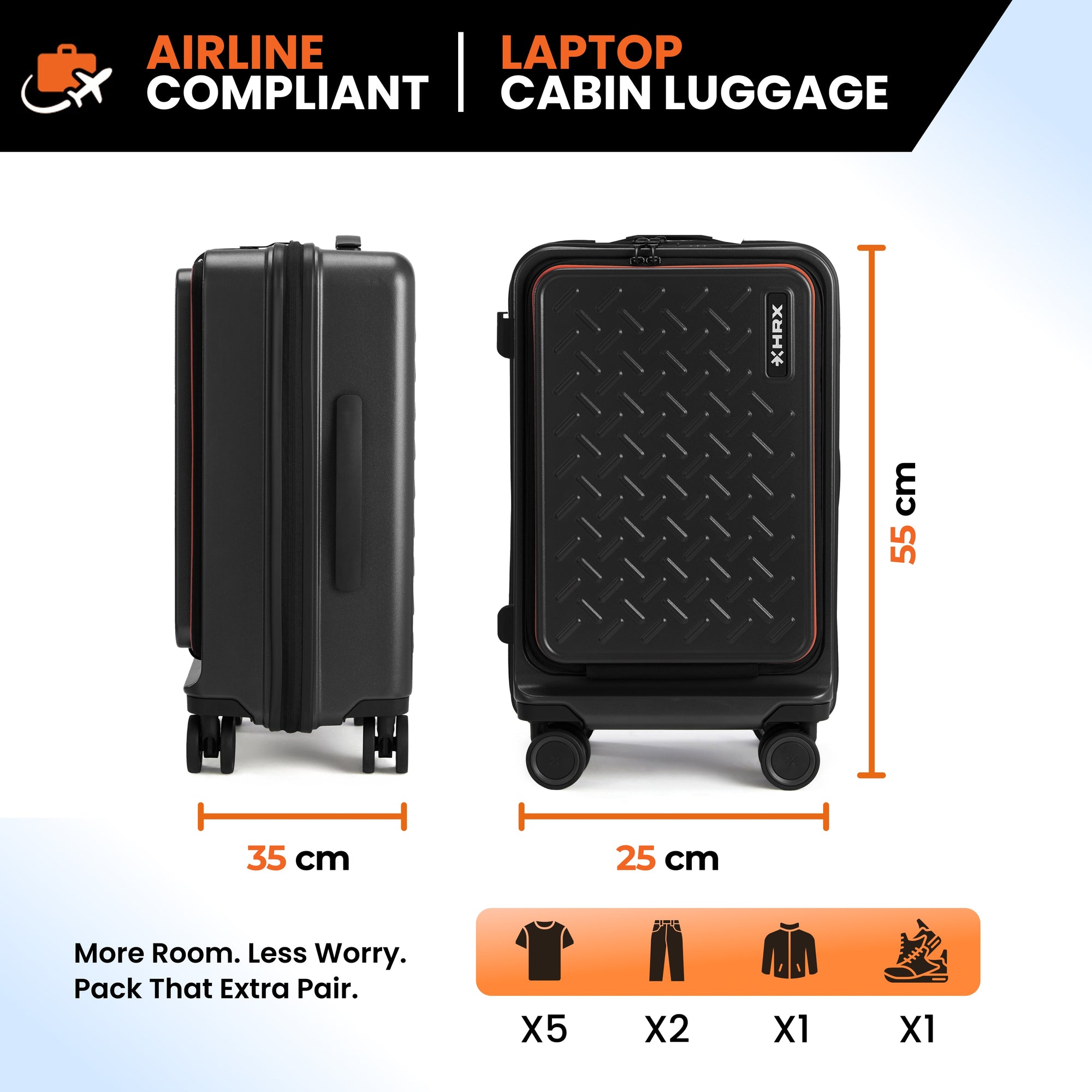 HRX Transit Trolley with Laptop Compartment