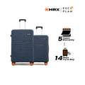 2-piece hard-shell suitcase set, dark blue, with telescopic handles and 8 wheels