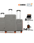 HRX by Hrithik Roshan Hard Body Set of 3 Luggage 8 Wheels - Zanzibar
