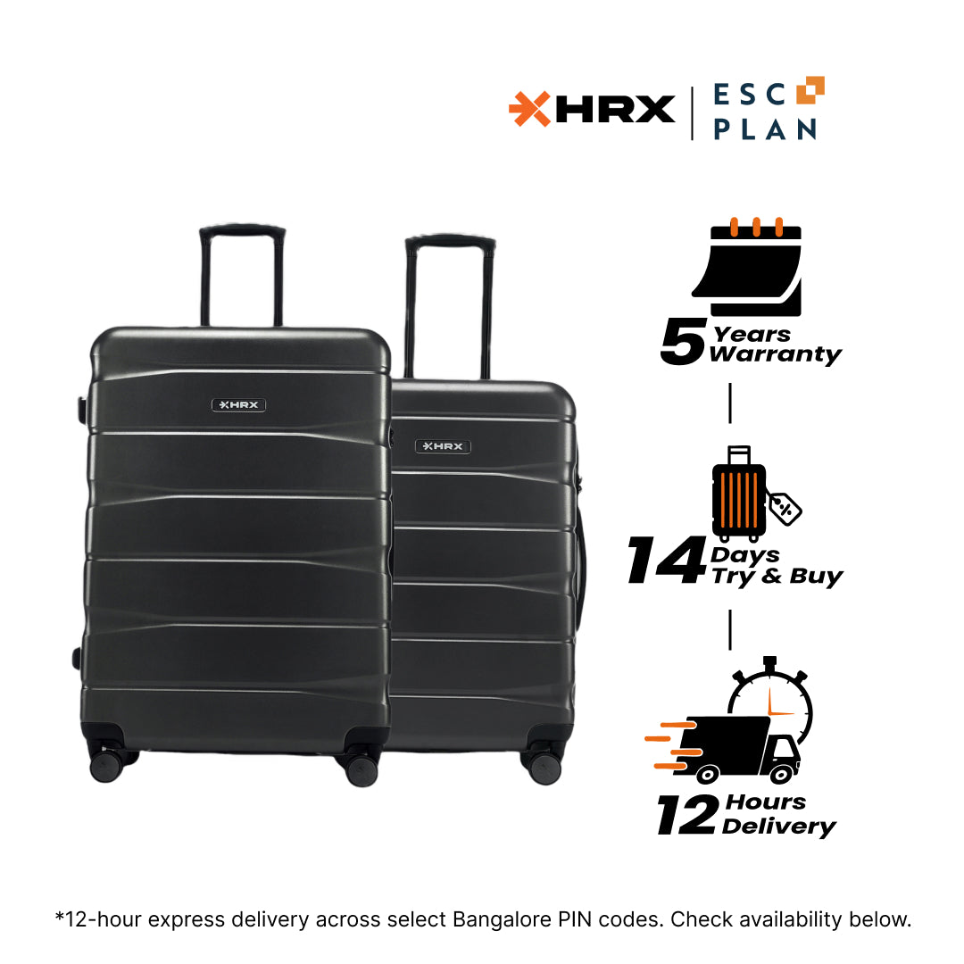 HRX by Hrithik Roshan Hard Body Set of 2 Luggage 8 Wheels - Brute