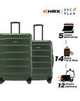HRX by Hrithik Roshan Hard Body Set of 2 Luggage 8 Wheels - Brute