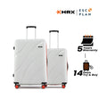 Hard-shell luggage set (2) in white, with telescopic handles and spinner wheels