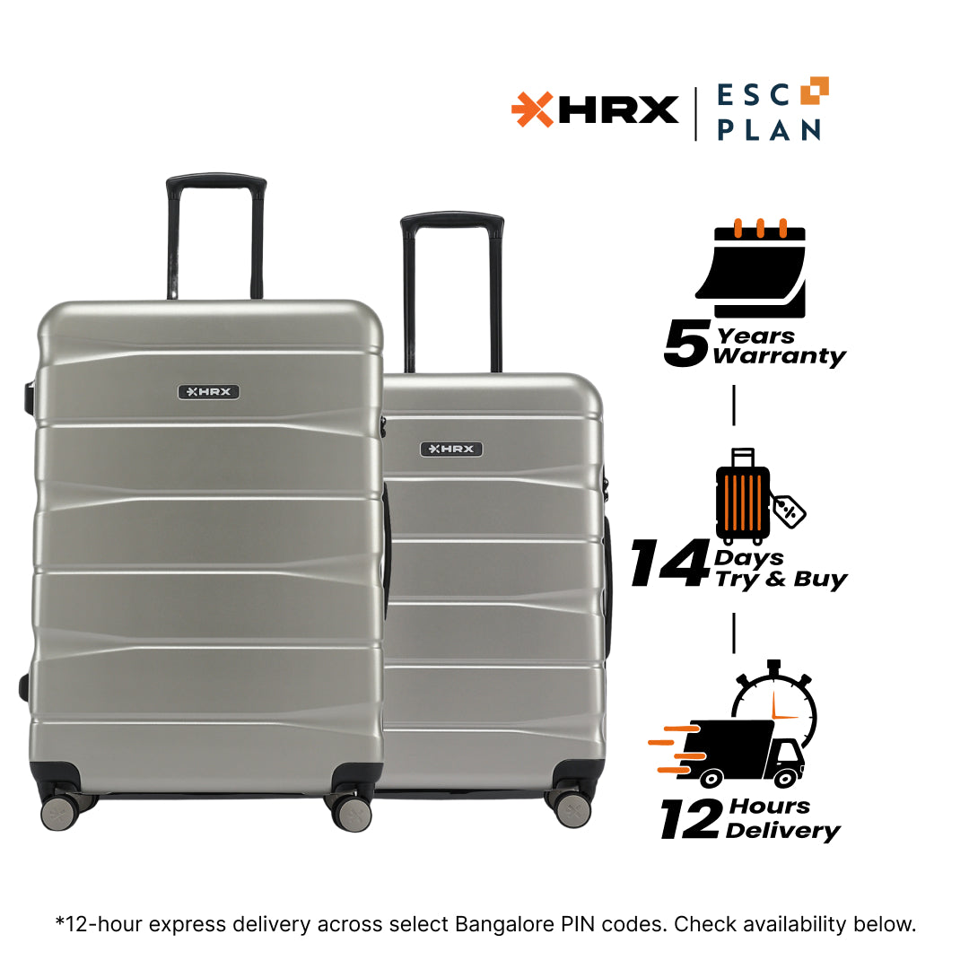 HRX by Hrithik Roshan Hard Body Set of 2 Luggage 8 Wheels - Brute