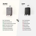 Small cabin suitcase comparison: gray and black versions with telescopic handles