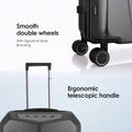 Hard-shell polycarbonate trolley luggage with smooth double wheels and ergonomic telescopic handle