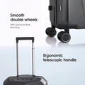 Hard-shell polycarbonate trolley luggage with smooth double wheels and ergonomic telescopic handle