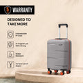 Gray HRX Zanzibar suitcase with telescopic handle and orange 8 spinner wheels