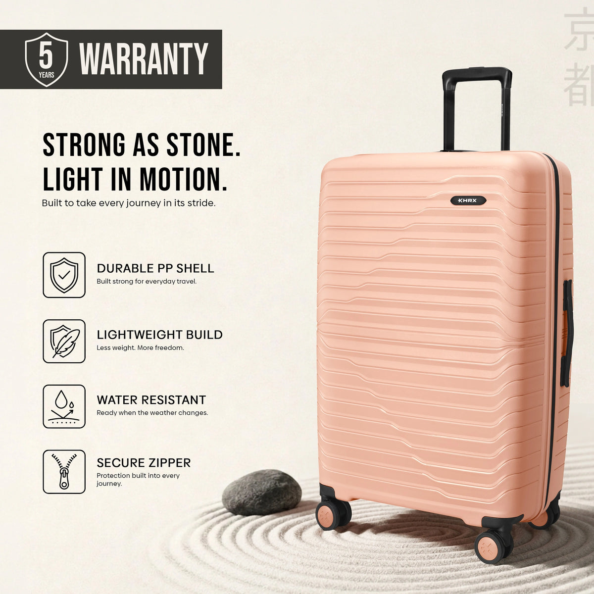 HRX Kyoto Hard Body Set of 3 Luggage (8 Wheels) - Polypropylene