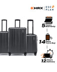 HRX by Hrithik Roshan Hard Body Set of 3 Luggage 8 Wheels - Force