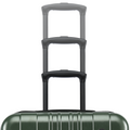 Dark green hard-shell suitcase stacked view with three extended top handles