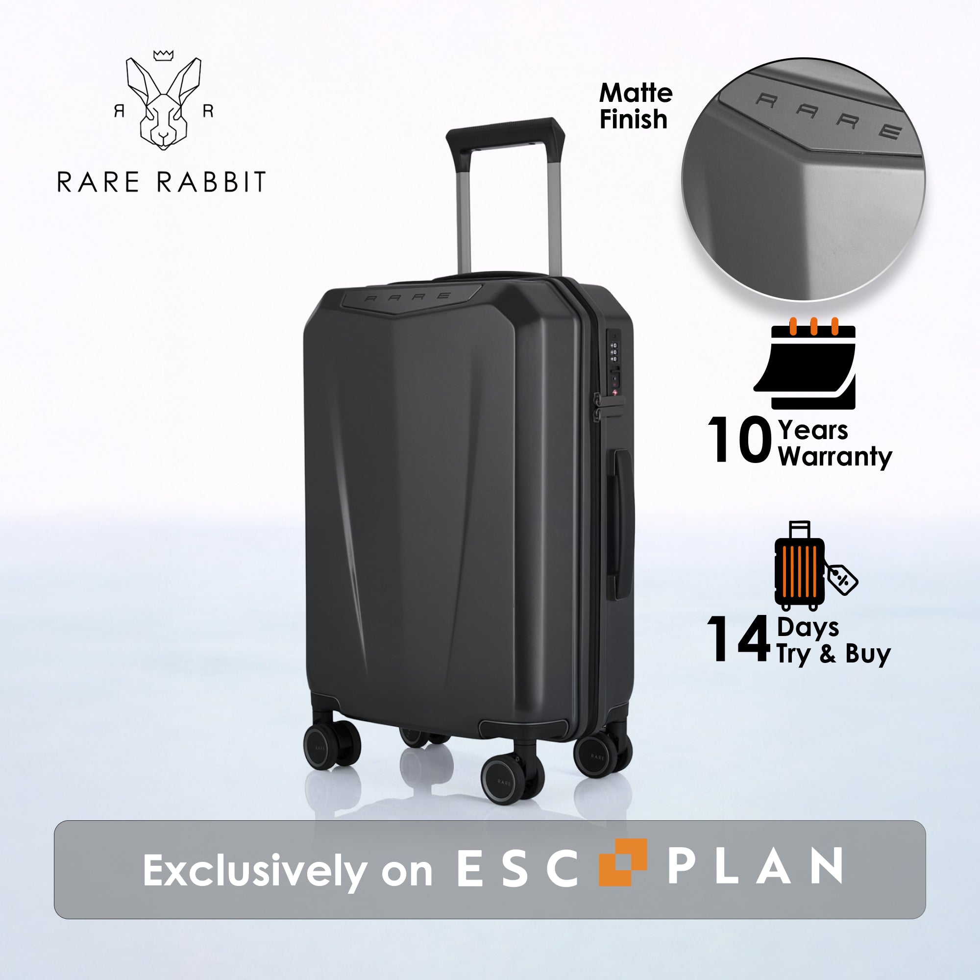 RARE RABBIT Gallardo Trolley – Hard Shell Polycarbonate Luggage