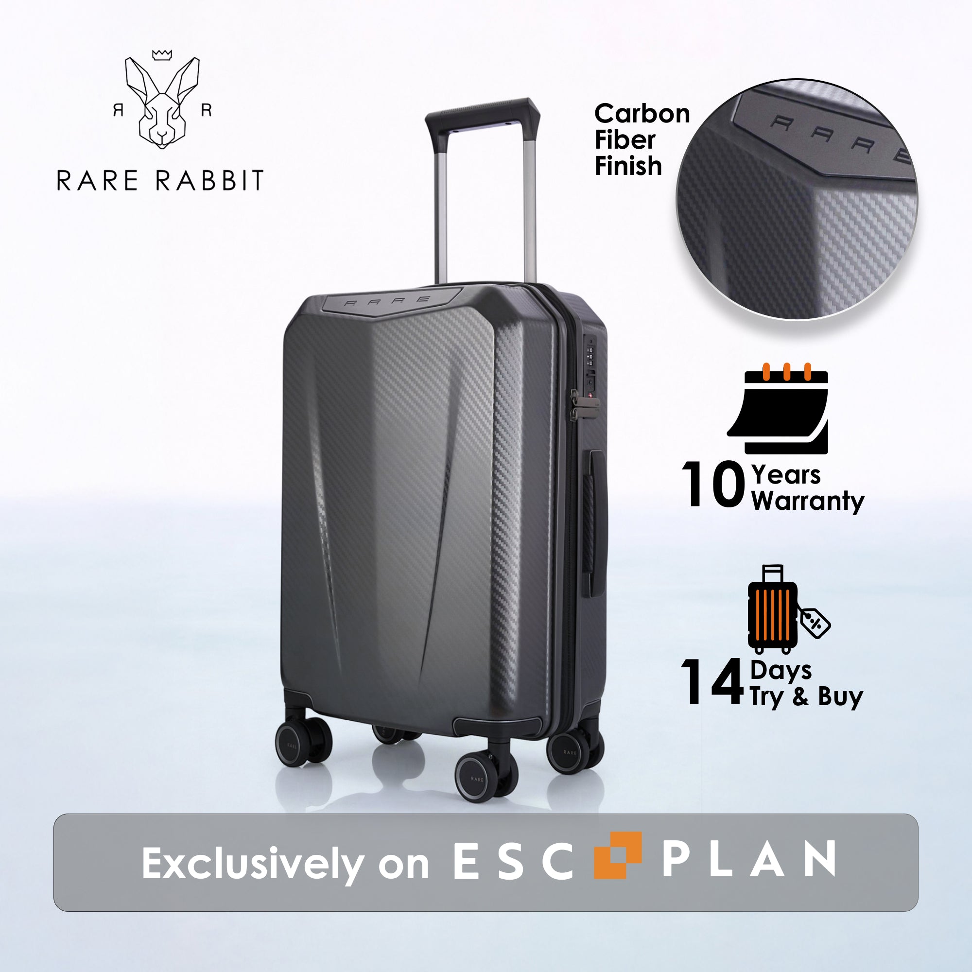 RARE RABBIT Gallardo Trolley – Hard Shell Polycarbonate Luggage