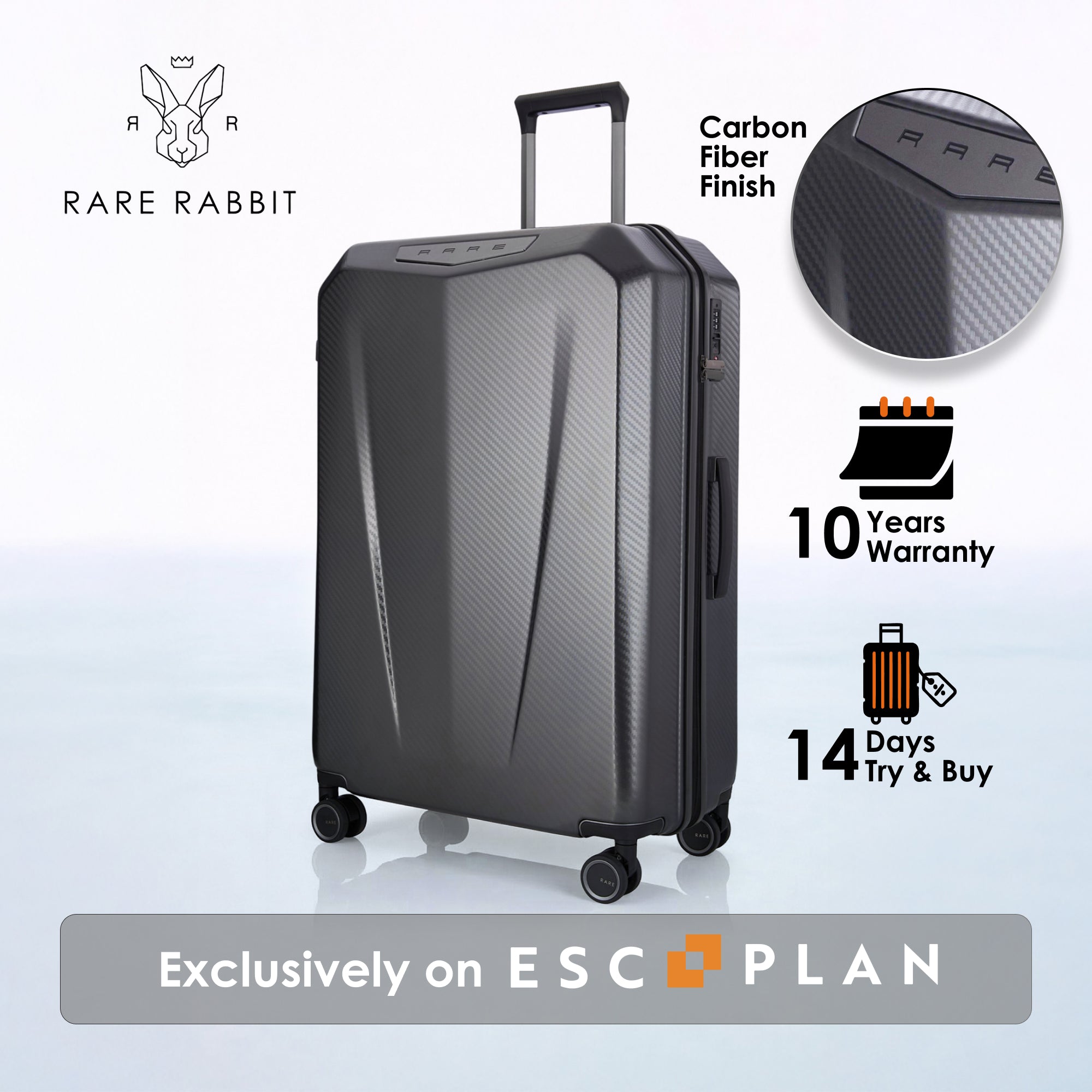 RARE RABBIT Gallardo Trolley – Hard Shell Polycarbonate Luggage