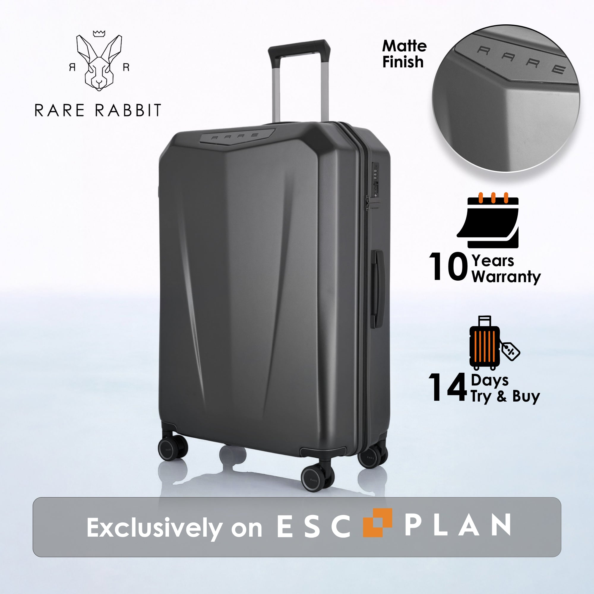 RARE RABBIT Gallardo Trolley – Hard Shell Polycarbonate Luggage