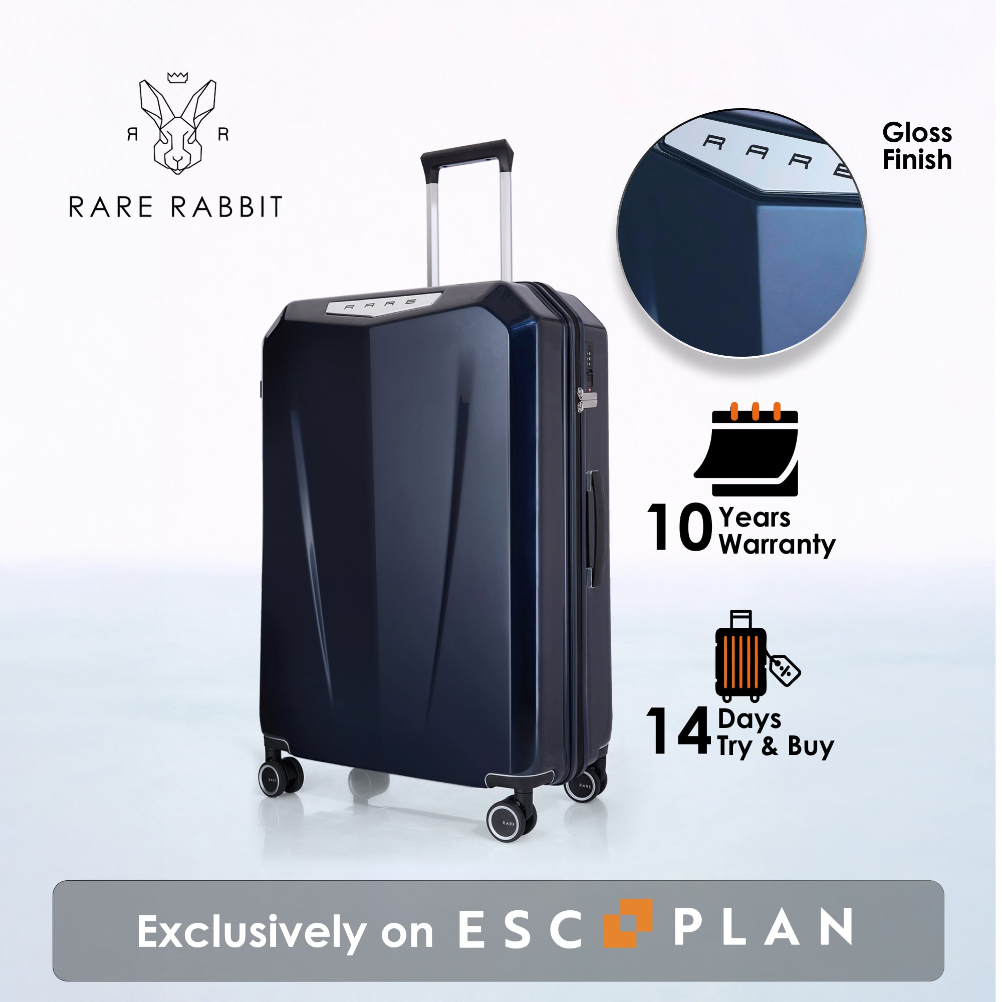 RARE RABBIT Gallardo Trolley – Hard Shell Polycarbonate Luggage