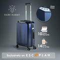 RARE RABBIT hard-shell polycarbonate trolley suitcase, dark blue gloss finish, 4 wheels