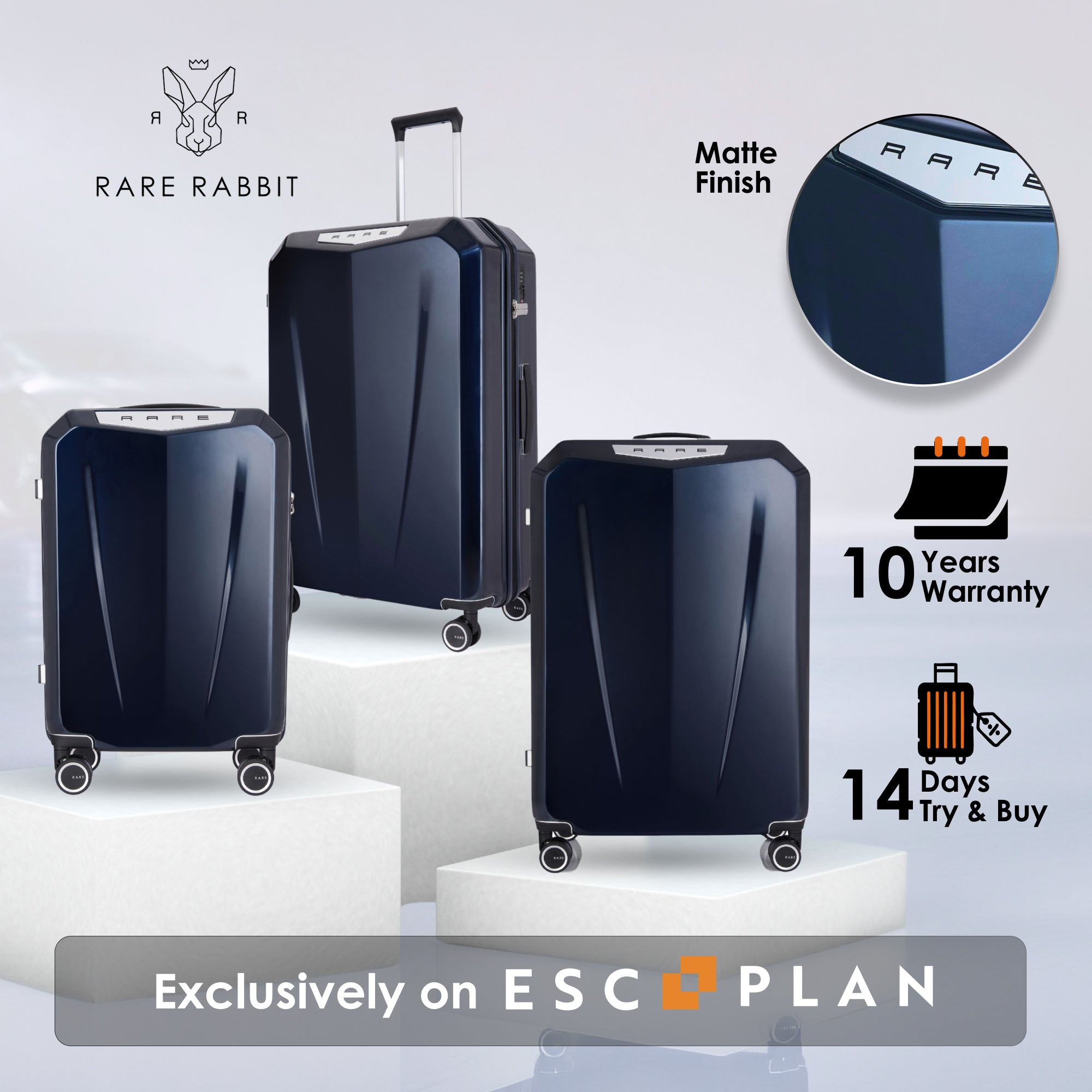 RARE RABBIT Tony Trolley – Hard Shell Polycarbonate Luggage