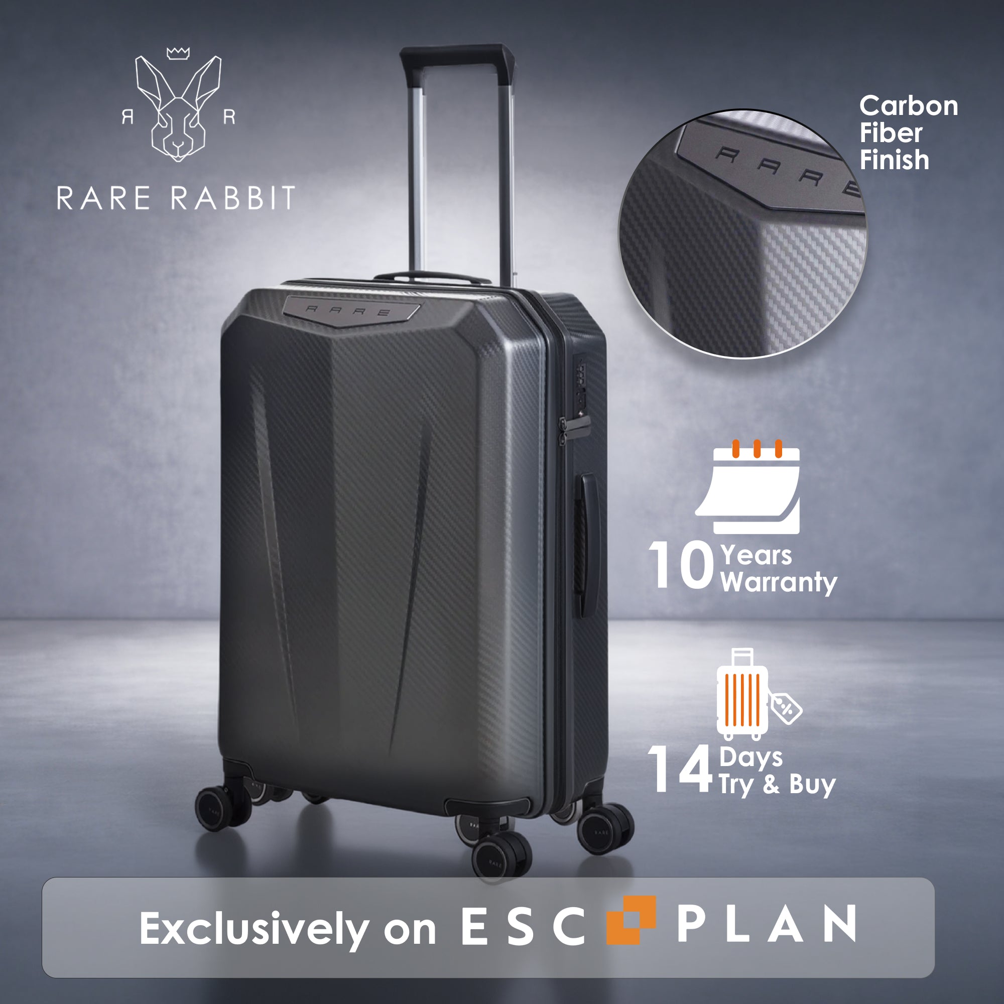 RARE RABBIT Tony Trolley – Hard Shell Polycarbonate Luggage