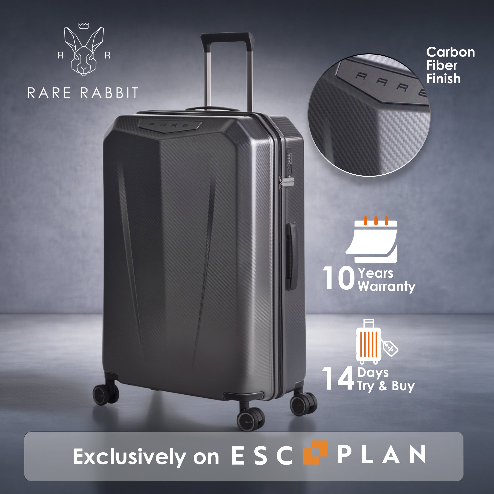 RARE RABBIT Tony Trolley – Hard Shell Polycarbonate Luggage