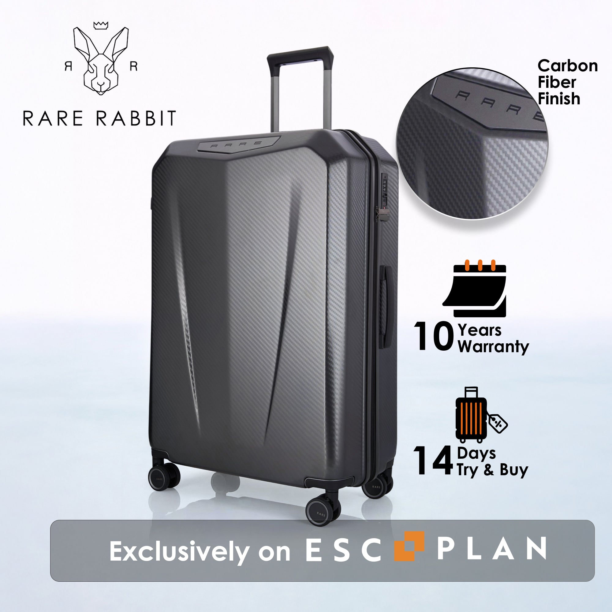 RARE RABBIT Gallardo Trolley – Hard Shell Polycarbonate Luggage