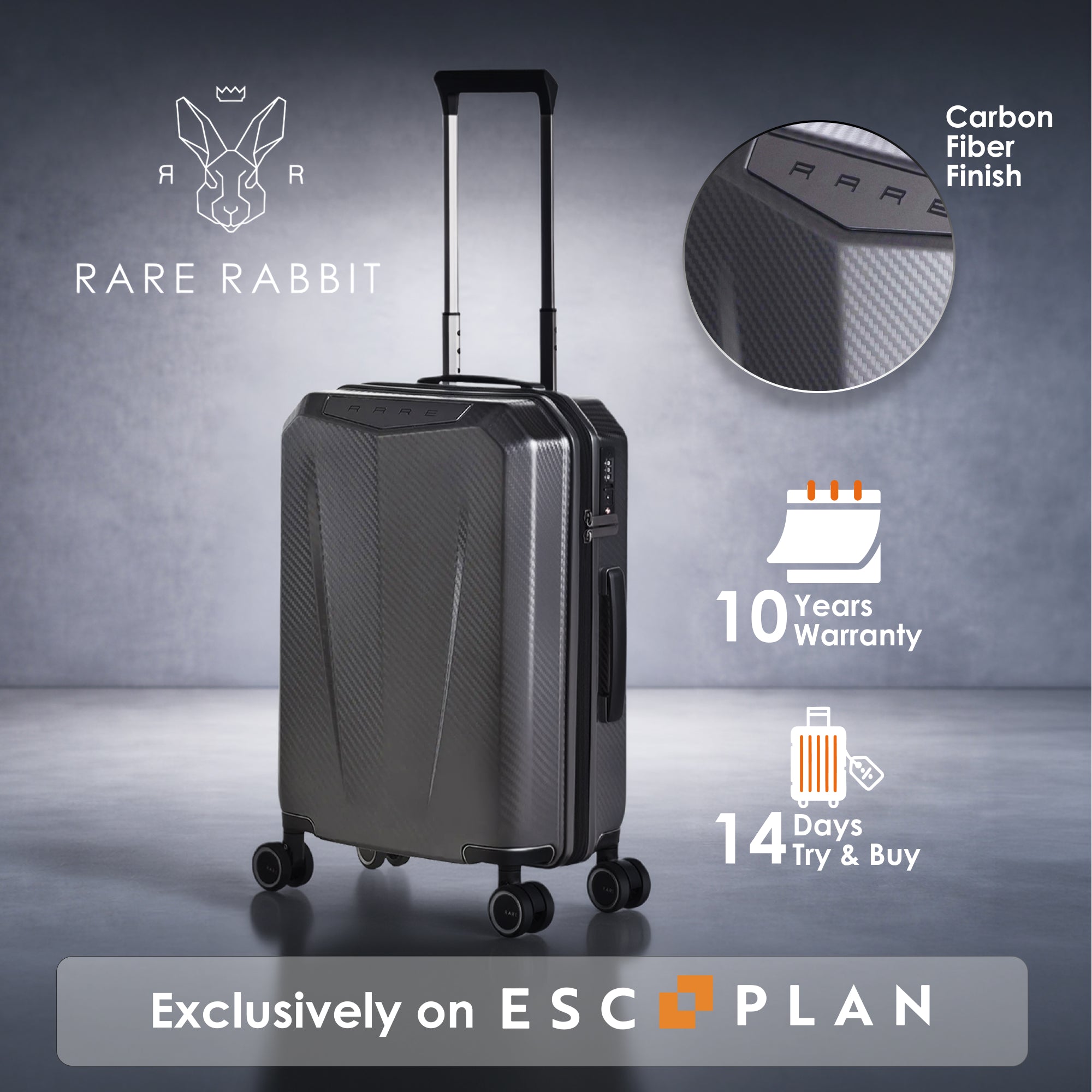 RARE RABBIT Tony Trolley – Hard Shell Polycarbonate Luggage