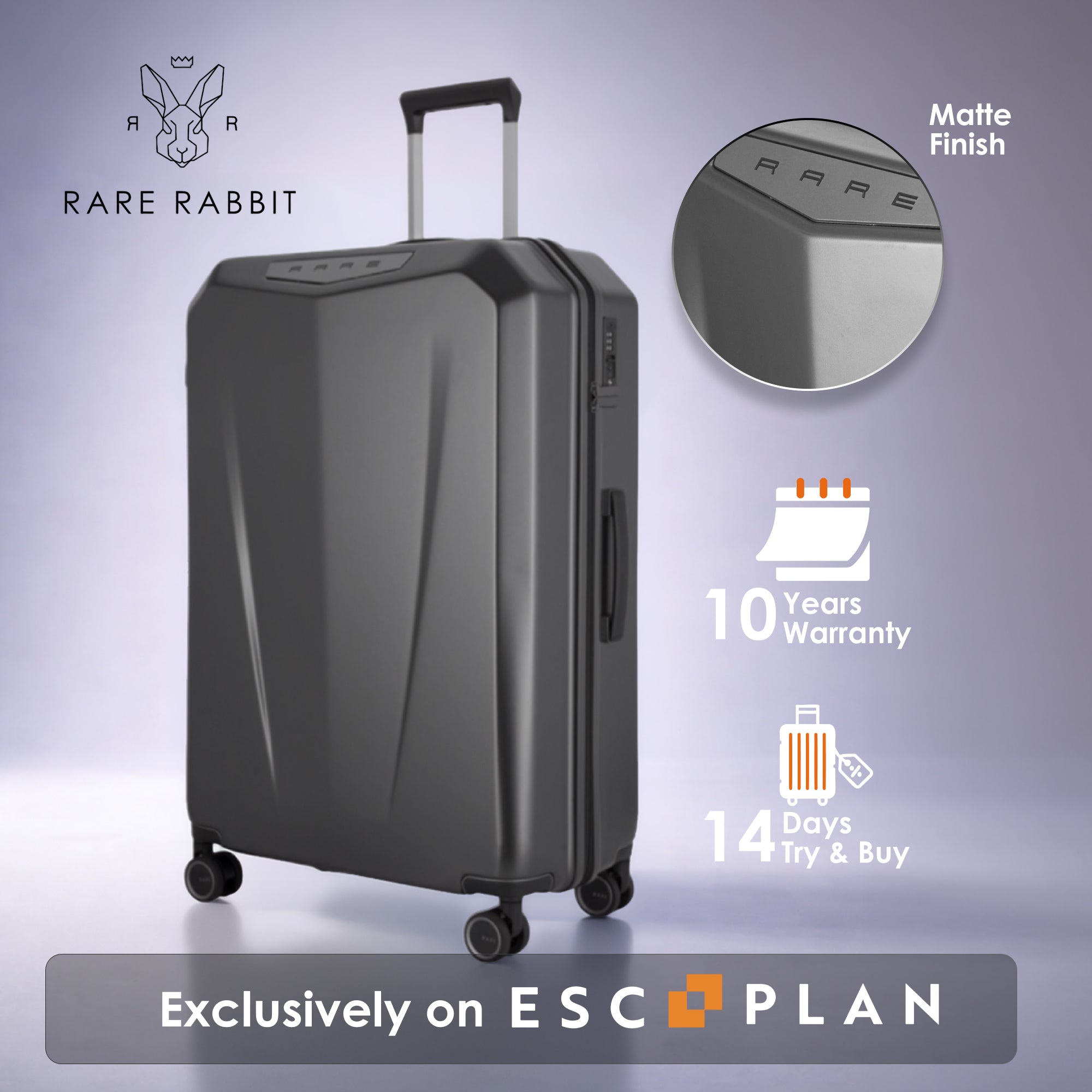 RARE RABBIT Tony Trolley – Hard Shell Polycarbonate Luggage