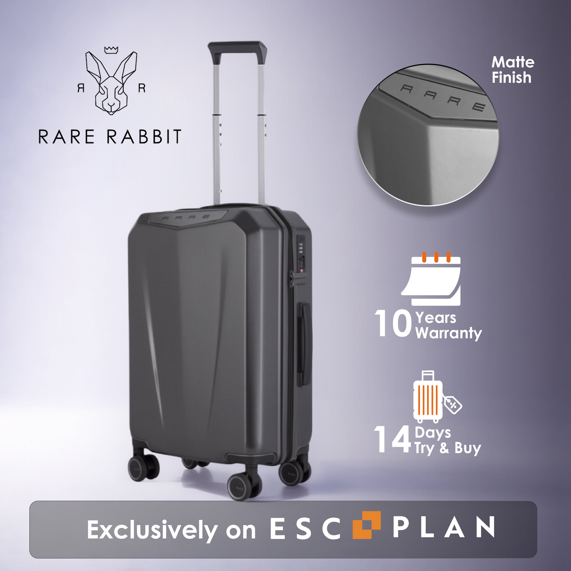 RARE RABBIT Tony Trolley – Hard Shell Polycarbonate Luggage