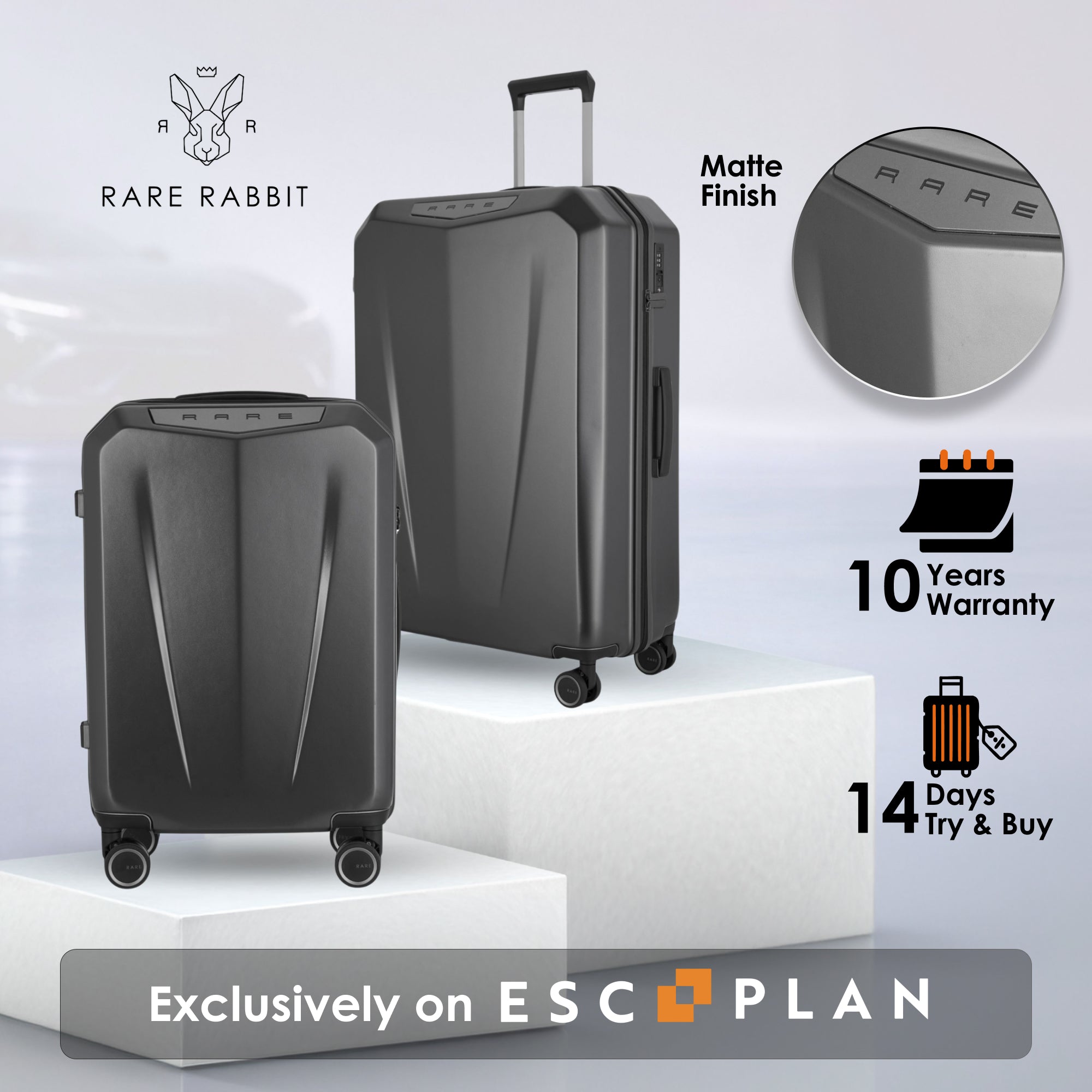 RARE RABBIT Tony Trolley – Hard Shell Polycarbonate Luggage