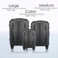 Hard-shell polycarbonate trolley luggage set with 3 cases, dark grey, spinner wheels