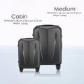 Hard-shell polycarbonate trolley luggage set with 2 cases, dark grey finish, spinner wheels