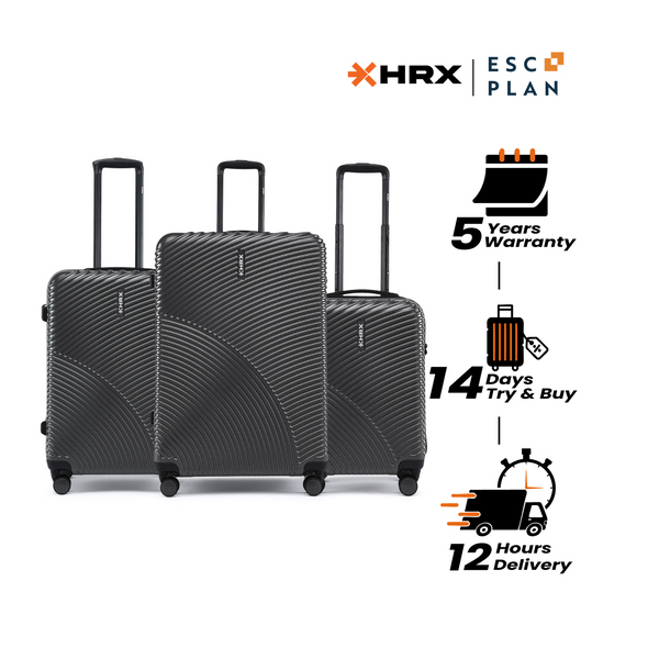 HRX by Hrithik Roshan Hard Body Set of 3 Luggage 8 Wheels - Glide