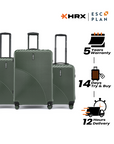 HRX by Hrithik Roshan Hard Body Set of 3 Luggage 8 Wheels - Glide