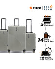 HRX by Hrithik Roshan Hard Body Set of 3 Luggage 8 Wheels - Glide