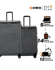 HRX by Hrithik Roshan Hard Body Set of 2 Luggage 8 Wheels - Grit