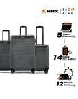 HRX by Hrithik Roshan Hard Body Set of 3 Luggage 8 Wheels - Grit